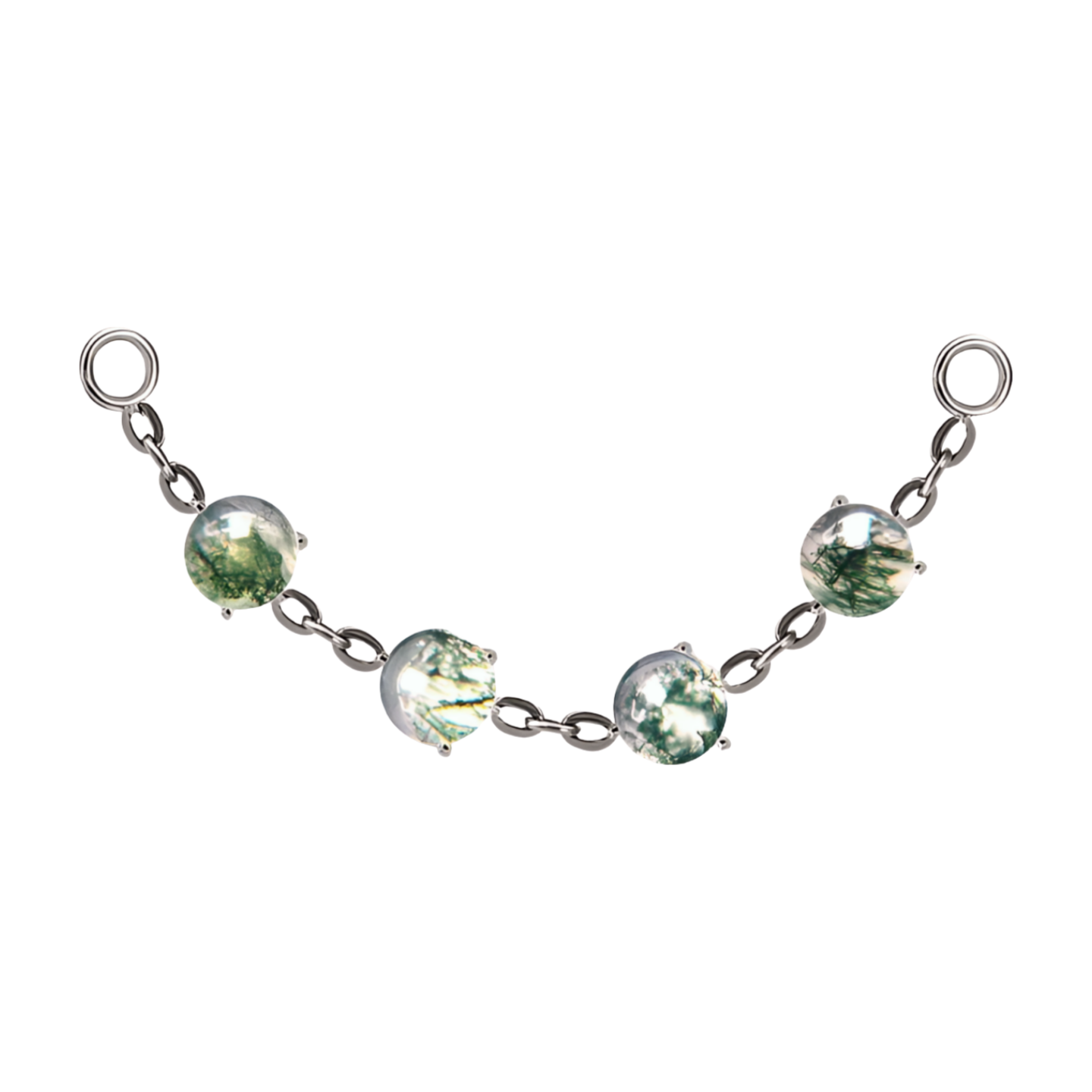 Corrente Moss Agate Stone - Titânio